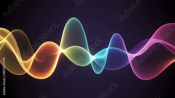 Fototapeta Luminous Abstract Waveform Spectrum light