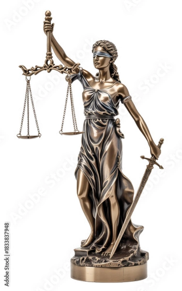 Obraz Lady Justice Statue Isolated on Background