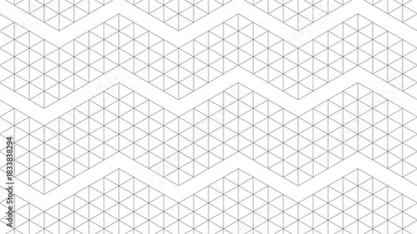 Fototapeta Isometric Geometric Pattern Triangular Mosaic in Zigzag Formation