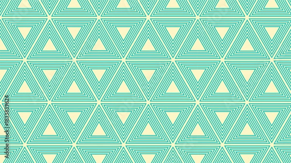 Fototapeta Seamless Geometric Triangle Pattern Toska Krem Modern