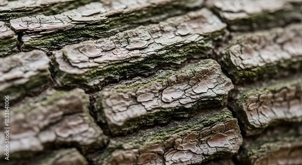 Fototapeta Intricate Natural Patterns and Weathered Texture of Aged Tree Bark