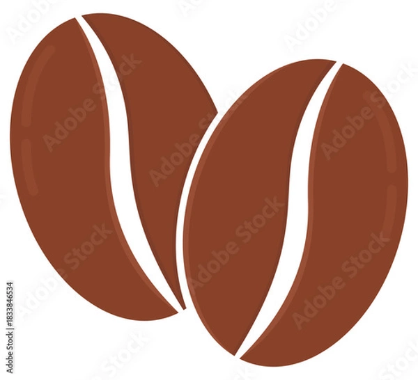 Fototapeta Flat icon coffee bean isolated on white background.
