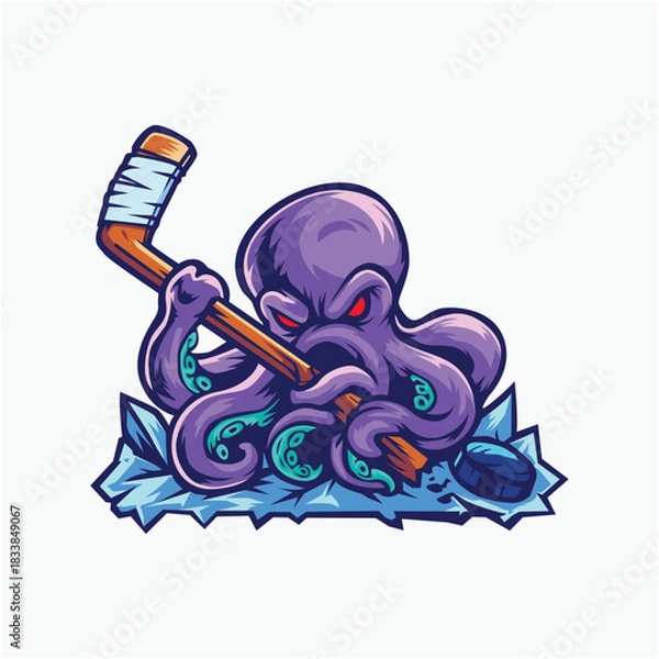 Obraz Kraken mascot hockey design