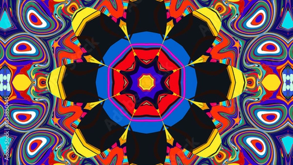 Obraz abstract seamless flower psychedelic pattern