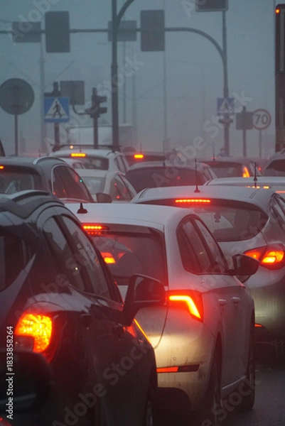 Obraz Samochody stojące w korku