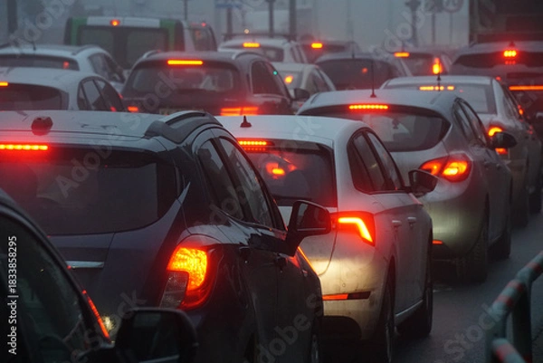 Obraz Samochody stojące w korku