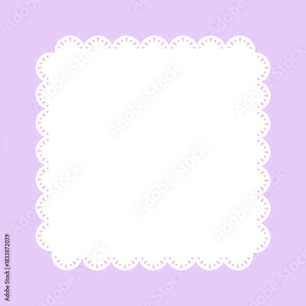 Fototapeta Simple white lace frame, square tag, label