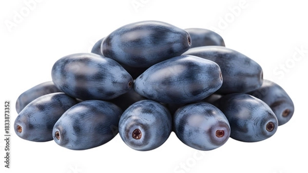 Fototapeta Pile of honeysuckle berries isolated on transparent background