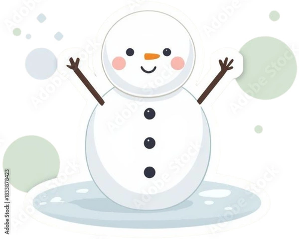 Obraz 웃는 눈사람 일러스트