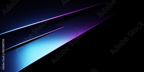 Obraz 3d rendering of purple and blue abstract geometric background. Scene for advertising, technology, showcase, banner, game, sport, cosmetic, business, metaverse. Sci-Fi Illustration. Product display
