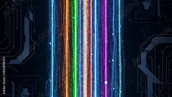 Obraz “high-tech blue mandala circle with intricate neon geometry, symmetrical digital pattern, glowing futuristic fractal structure