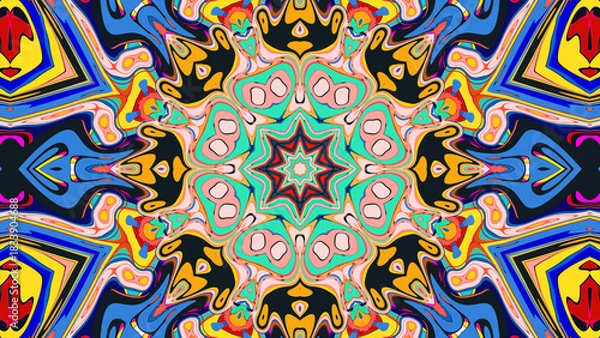 Obraz Trippy Psychedelic Kaleidoscope Texture for Music Visuals