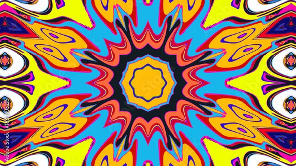 Obraz Psychedelic Kaleidoscope Background, Trippy Abstract Visuals
