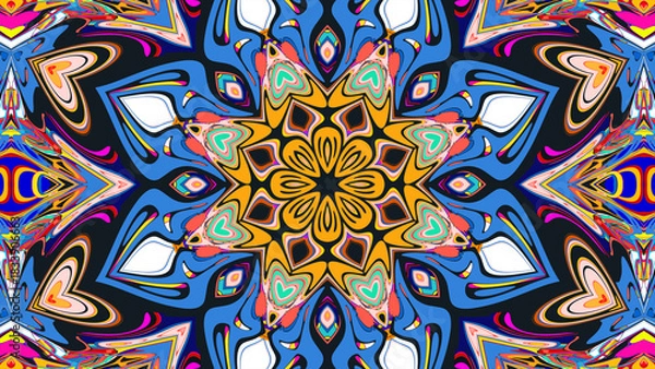 Obraz Trippy Psychedelic Kaleidoscope Texture for Music Visuals