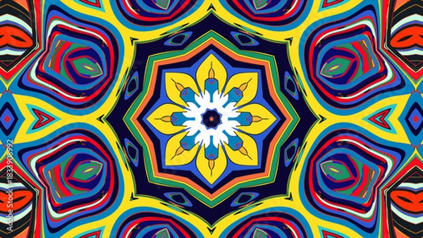 Obraz Psychedelic Kaleidoscope Background, Trippy Abstract Visuals