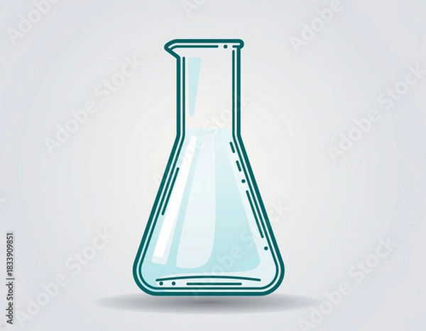 Obraz Illustration of an Erlenmeyer flask with liquid inside.