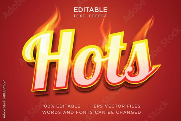 Obraz hot food editable text effect with fire