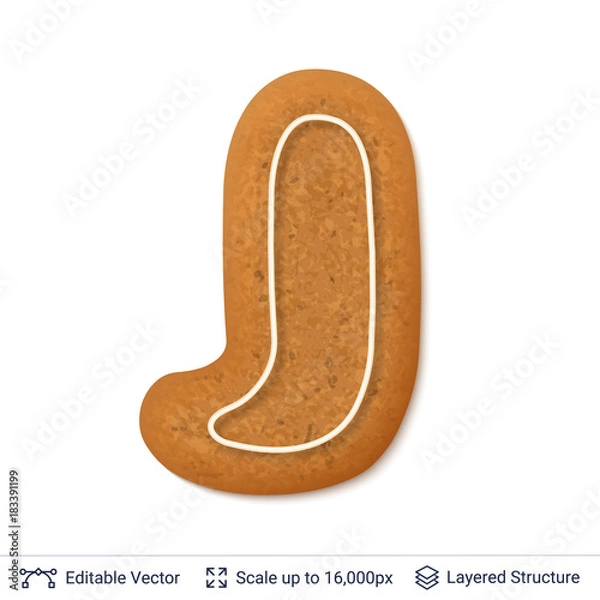 Obraz Gingerbread letter isolated on white.