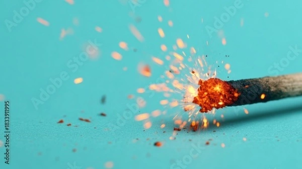 Fototapeta Gentle firecracker spark trail display outdoor event photography muted backdrop close-up view chinese new year celebration