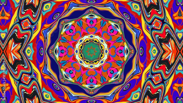 Obraz Psychedelic Kaleidoscope Background, Trippy Abstract Visuals