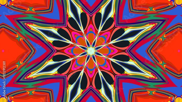 Obraz Psychedelic Kaleidoscope Background, Trippy Abstract Visuals