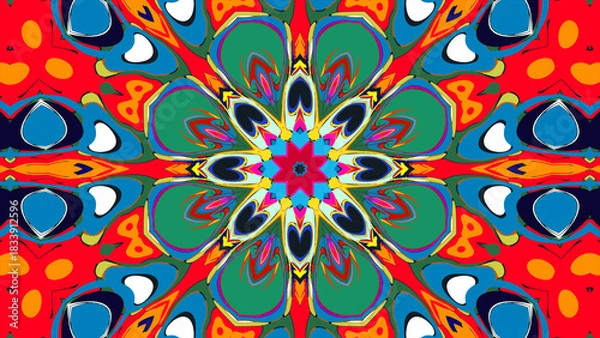 Obraz Trippy Psychedelic Kaleidoscope Texture for Music Visuals