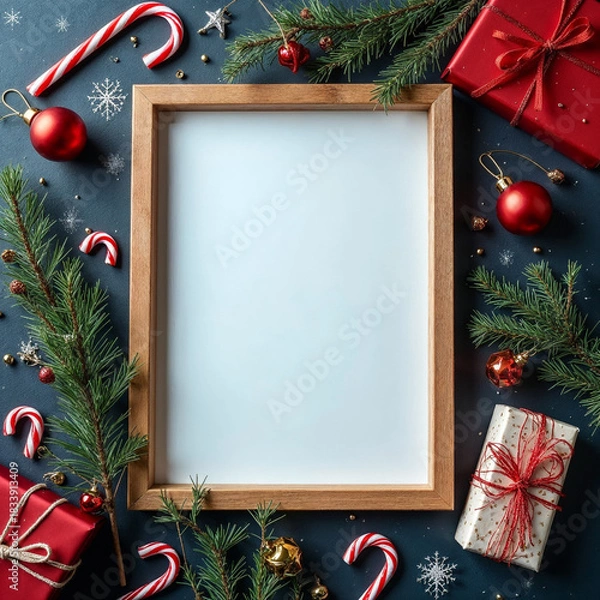 Obraz Framed Christmas Message Chalkboard Mockup