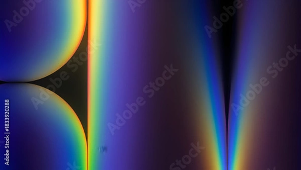 Fototapeta Abstract spectral patterns of light and color create a mesmerizing visual symphony with vibrant rainbow hues and deep shadows.