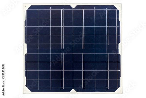 Fototapeta Square blue solar photovoltaic panel for renewable energy generation on a transparent background