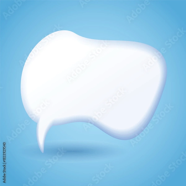 Obraz Comic speech bubble, floating shape with shadow, elegant transparent speech shape with shadow and highlight effect