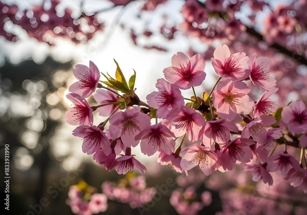 Fototapeta pink cherry blossom