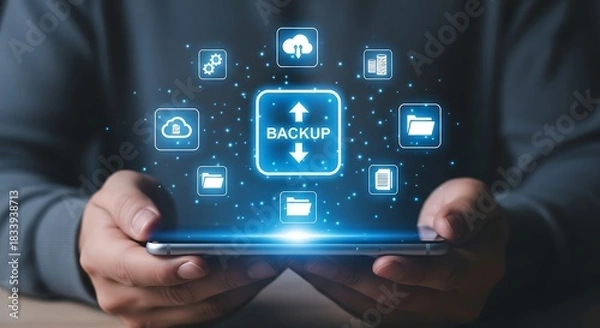 Obraz Mobile Backup Illustration Cloud, Files, and Data Protection
