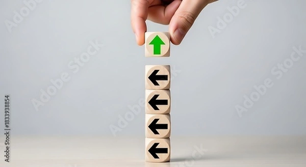 Obraz Elevate Success Upward Arrow Stands Out from Downward Trends