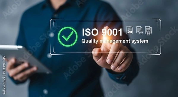 Obraz ISO 9001 Quality Management System Compliance Concept