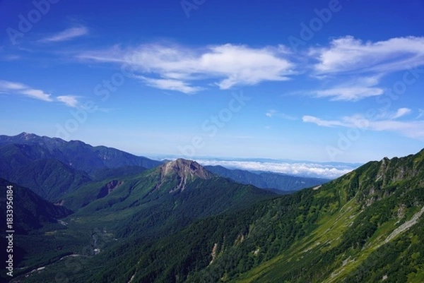 Obraz 北アルプス　岳沢から望む 焼岳