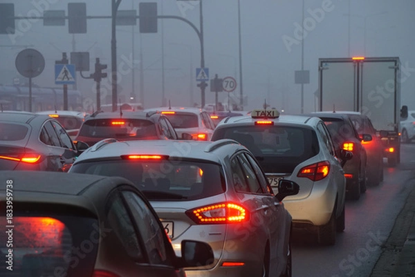 Obraz Samochody stojące w korku