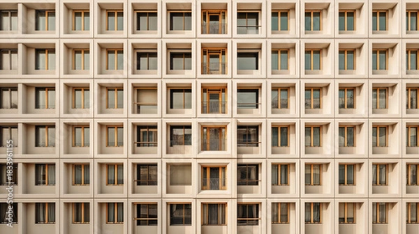 Fototapeta Modern building with many windows