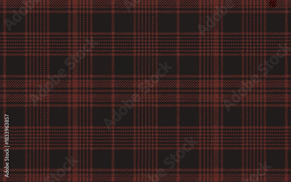 Obraz Classic Glen Plaid Pattern Design Featuring Dark Brown and Burgundy Tones for Textile and Background Applications