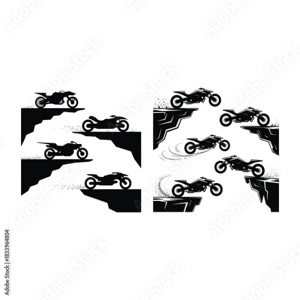 Obraz Hovering Sci-Fi Bike Above a Desert Cliff.