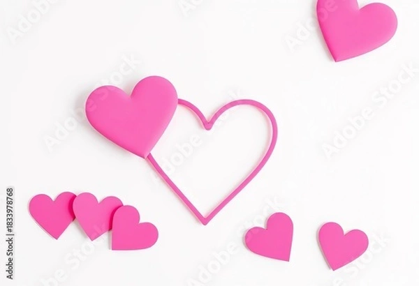 Obraz Pink heart symbol on light background, conveying love and appreciation,  feeling,  emotion
