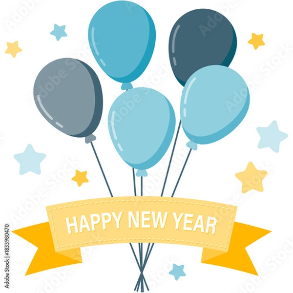 Obraz New Year Balloon Set