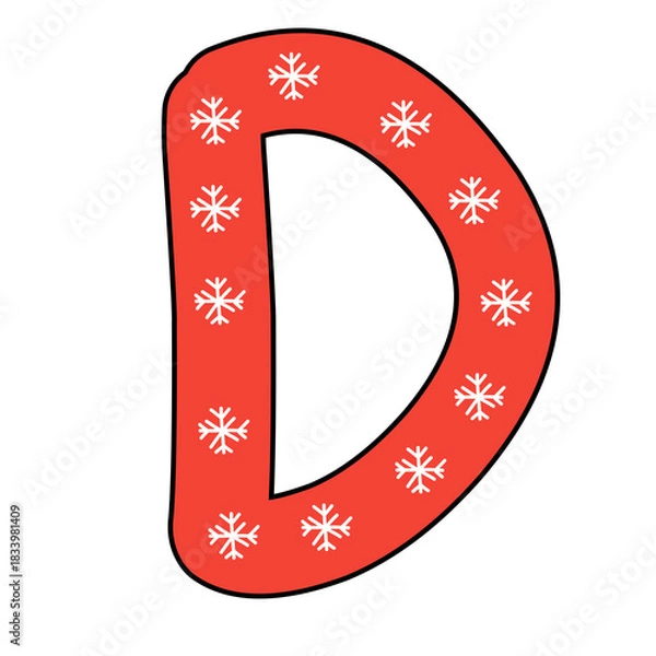 Fototapeta red christmas alphabet vector