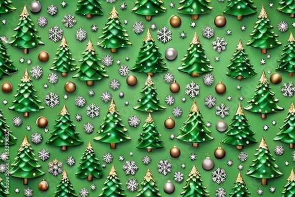 Obraz green Christmas pattern