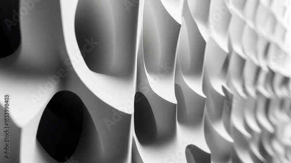 Obraz Abstract white geometric 3D wall texture background