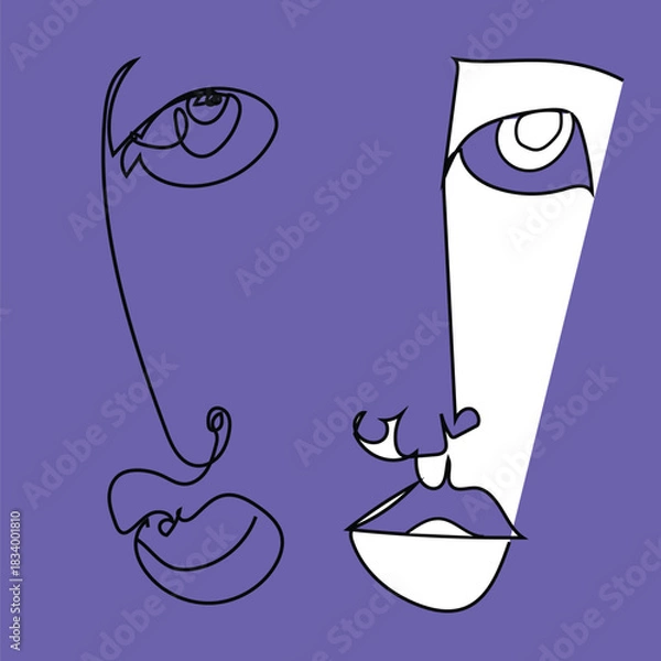 Fototapeta Abstract face drawing, Adobe Illustrator Artwork