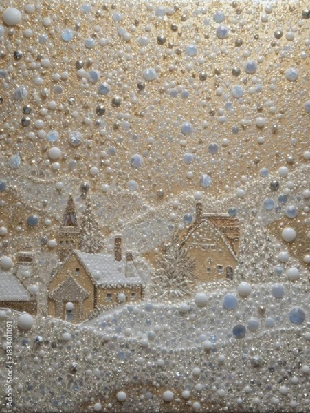 Fototapeta Winter Crystal Snow Village Art