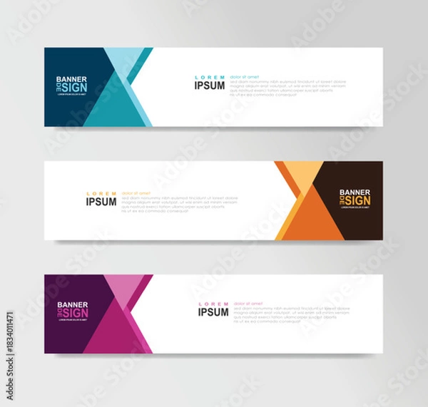 Fototapeta Abstract Geometric Business Banner Templates Set (or Collection)