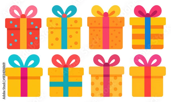 Obraz Colorful festive gift boxes