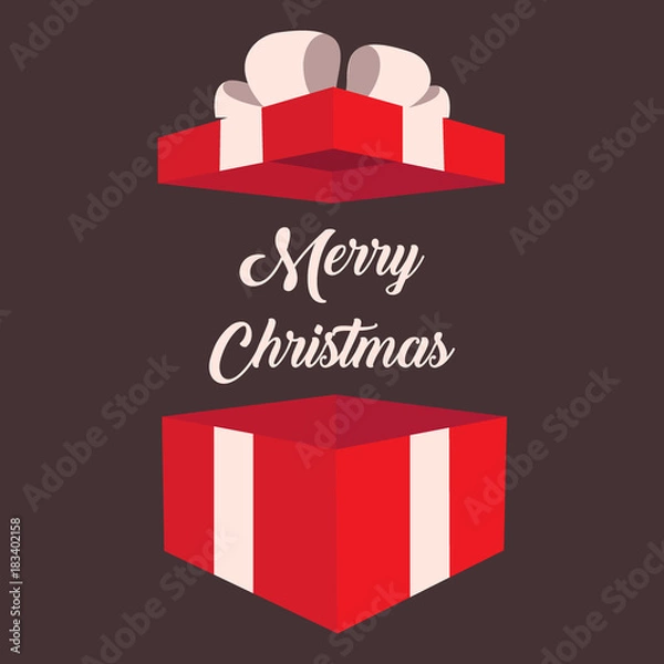 Obraz Vector open gift box illustration.