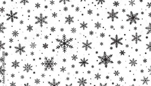 Obraz Snow flakes vector background.